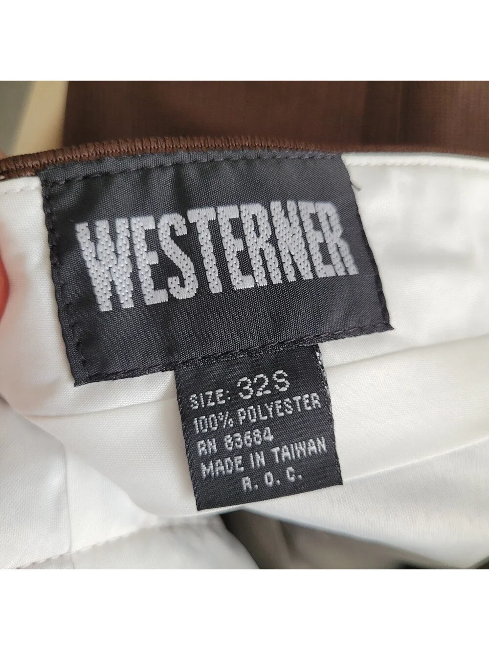 Westerner Men's 32x30 Brown Western Dress Pants Flat Front High Waist - NEW Vtg